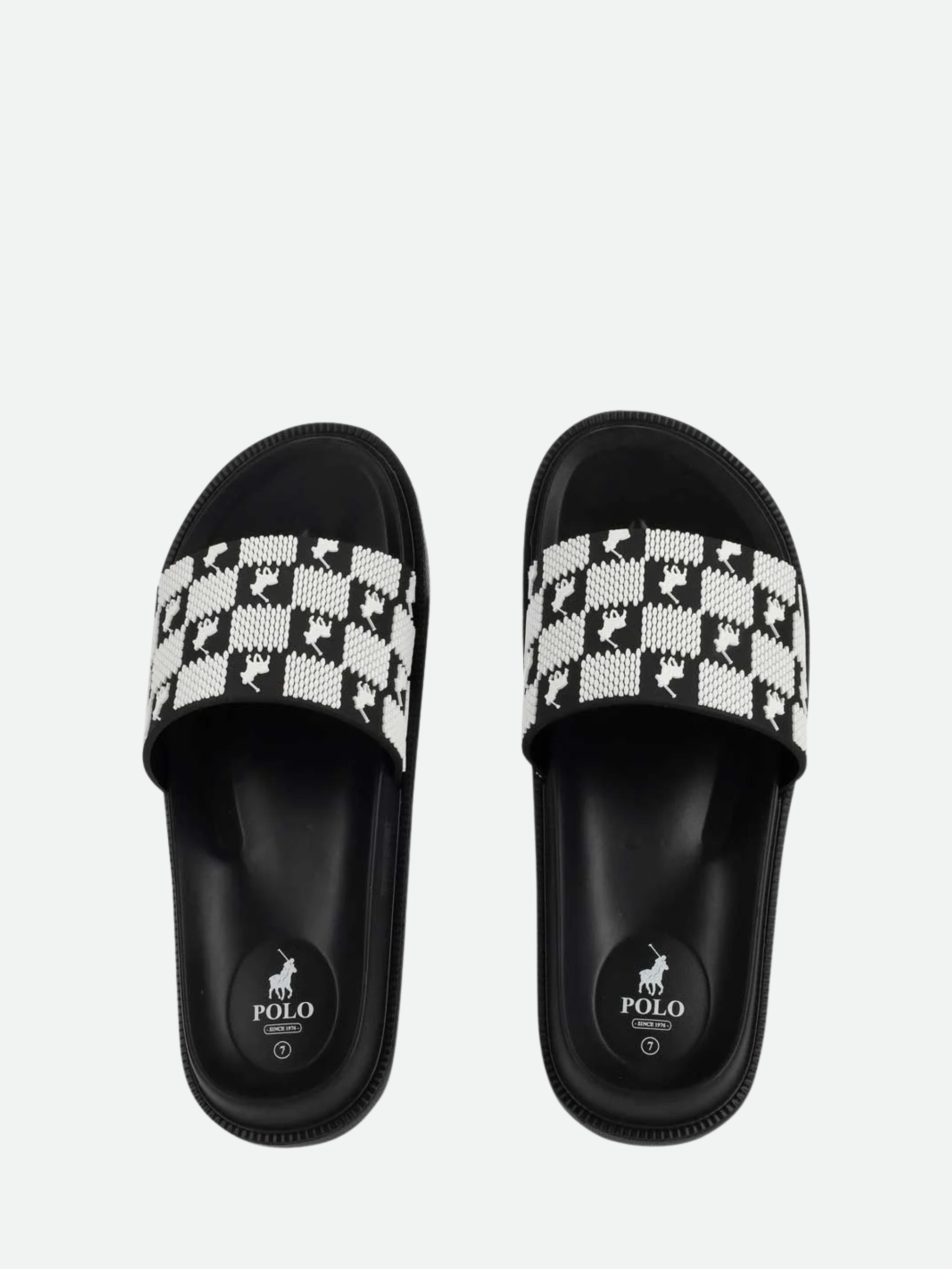 Polo Pool Sandal Block Monogram Black